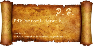 Pásztori Henrik névjegykártya