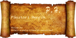 Pásztori Henrik névjegykártya